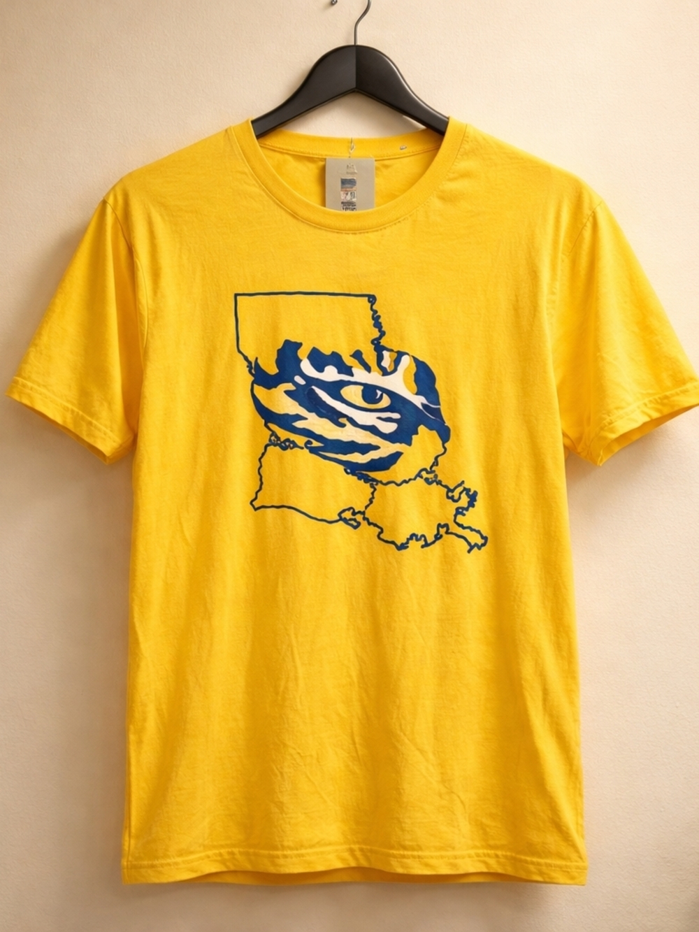 Colosseum Yellow Short-Sleeve Tee with Blue Graphic